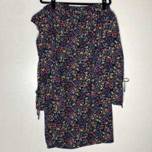 Lucky Brand Off Shoulder Ditsy Floral Long Sleeve Mini Dress Women's Size XL